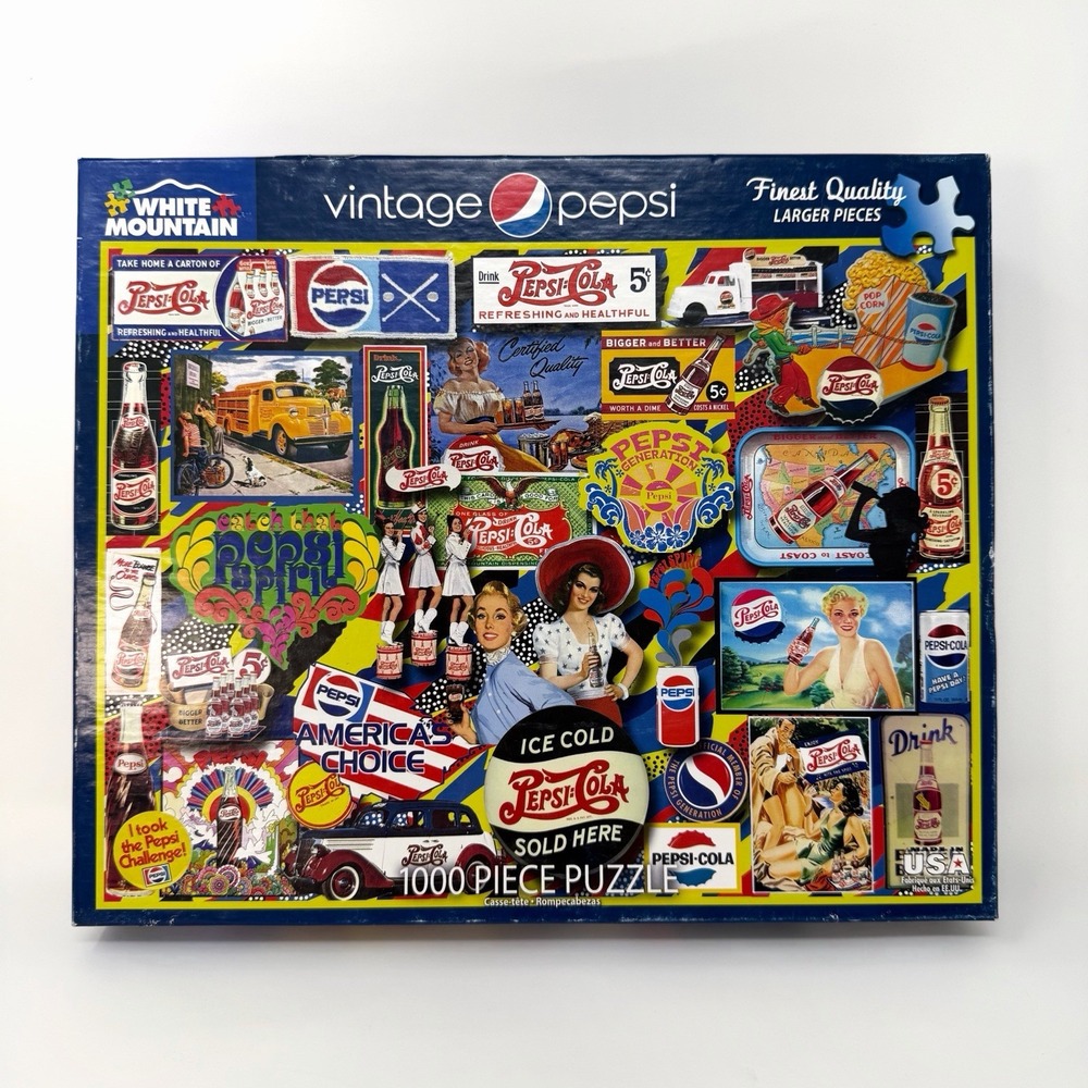 White Mountain Vintage Pepsi Puzzle 1000 Piece Complete Tested Retro USA